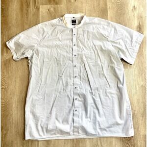 OLYMP Luxor Modern Fit Band Collar Striped Dress Shirt Men's 19.75 50 XL